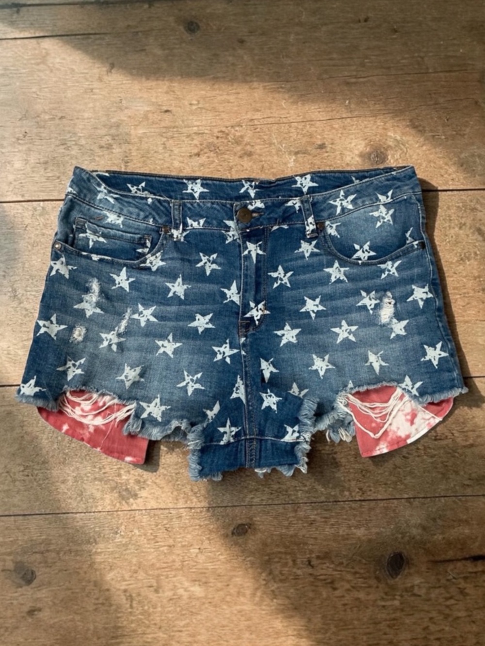 No Boundaries Blue Star Jean Shorts
